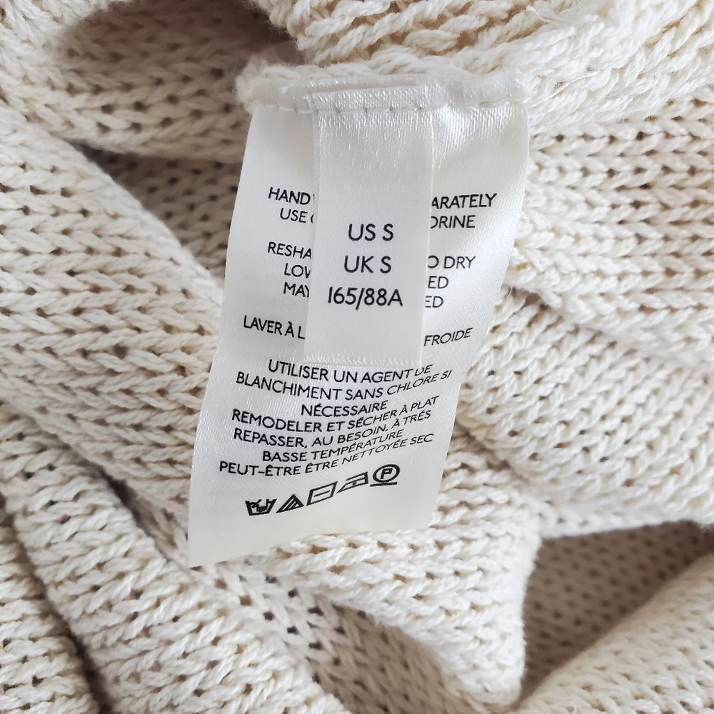 Free People We The Free Firefly Knit Tunic Top Sweater Size Small Cream